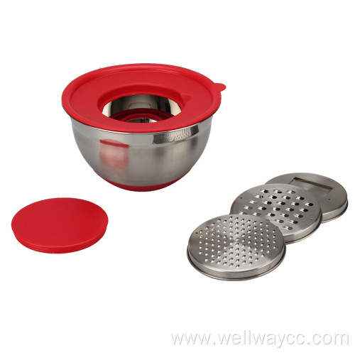 Non-Slip Stainless Steel Mixing Bowls with Lids